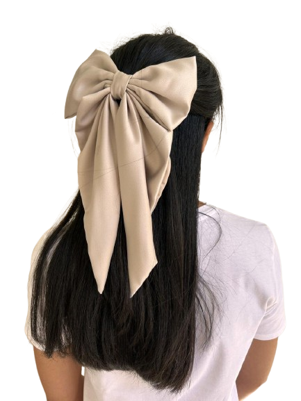 Beige Satin Bow