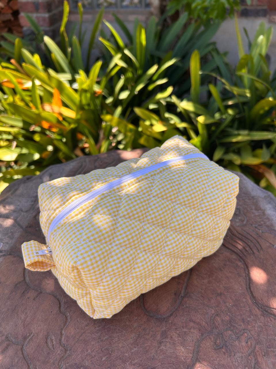 Yellow Checkered Box Pouch