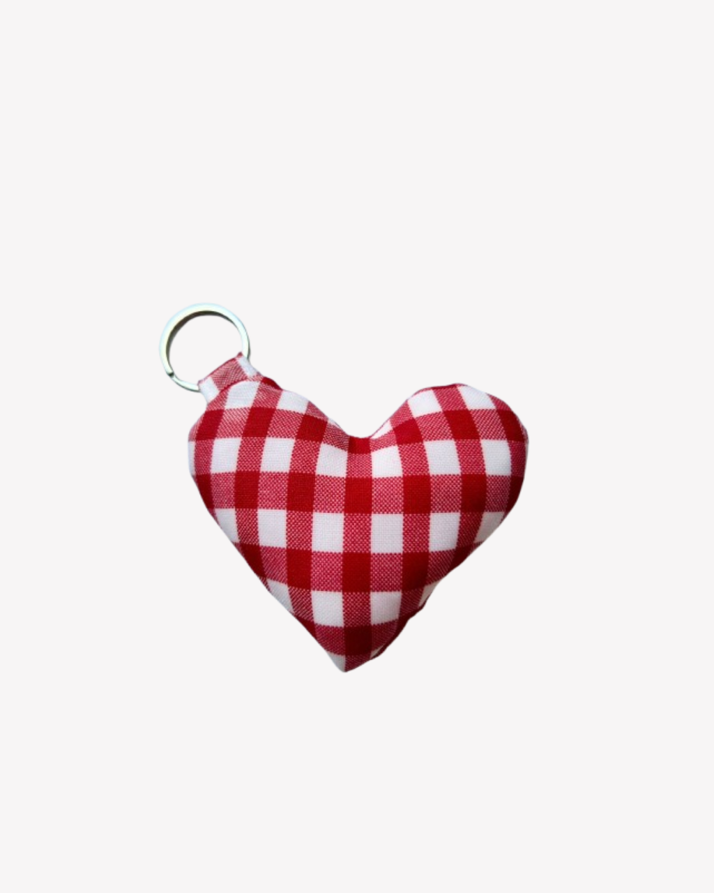Red Gingham Heart Keychain