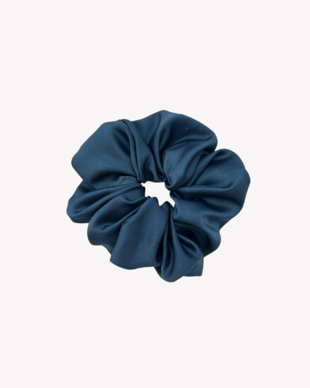 Medium Blue Satin Scrunchie