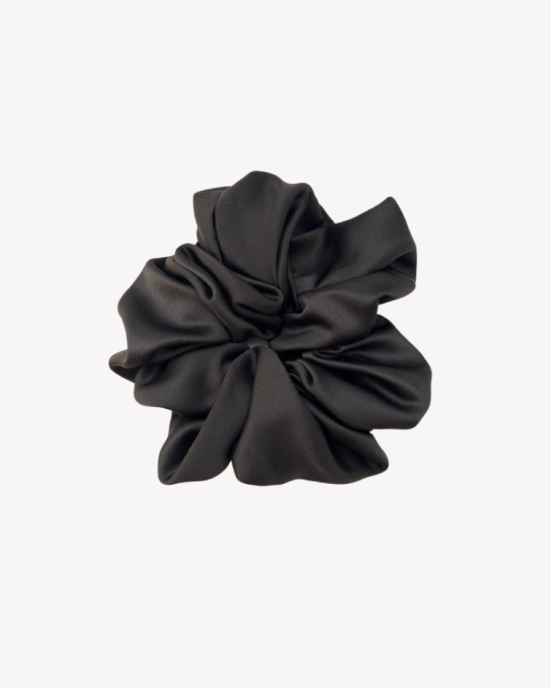 Large Black Satin Scrunchie