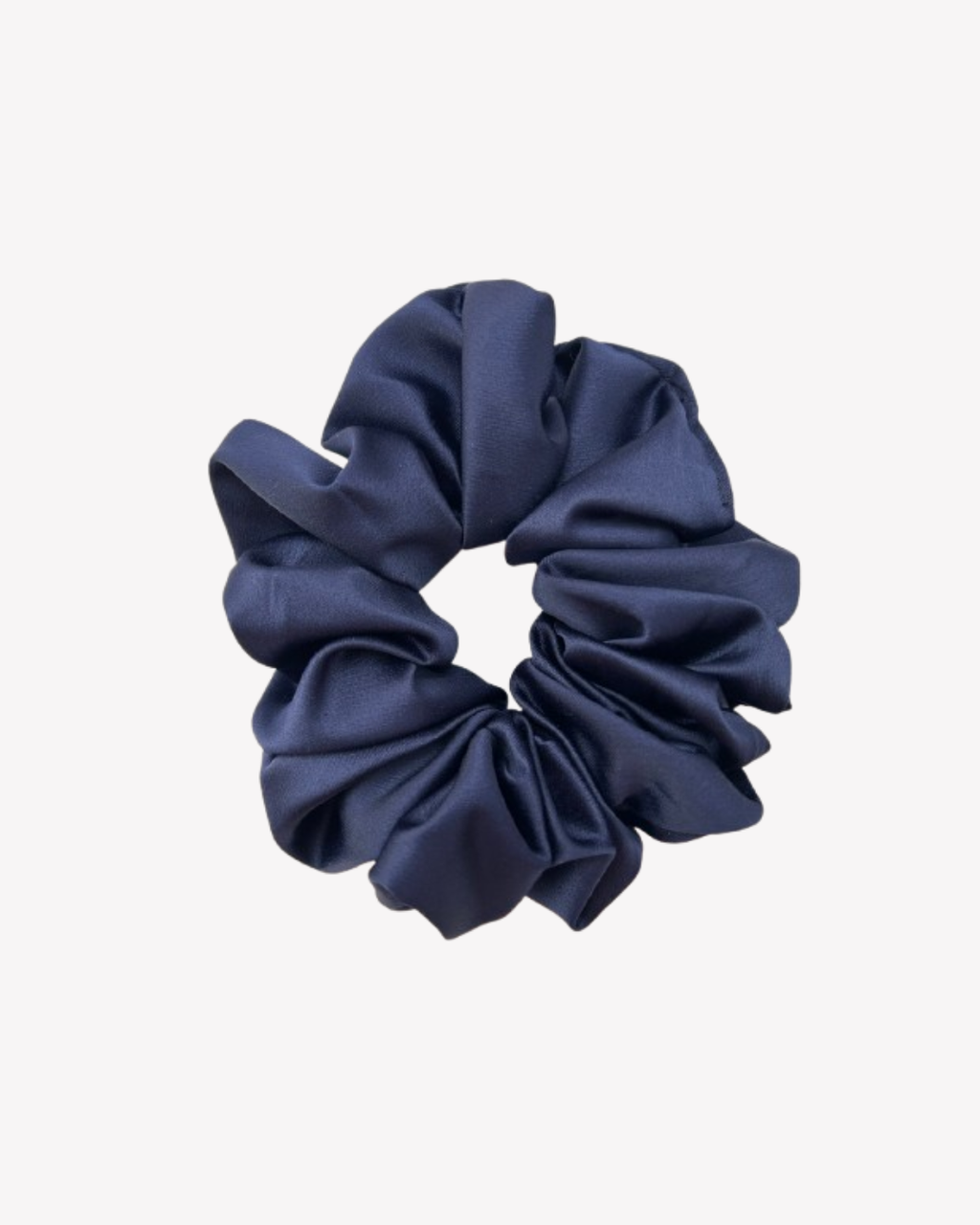 Large Blue Satin Scrunchie