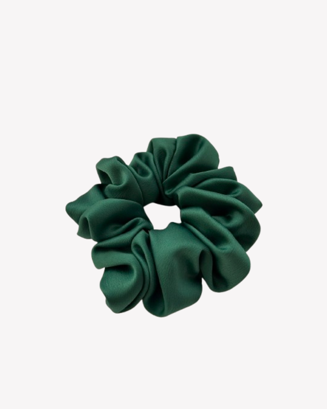 Medium Green Satin Scrunchie