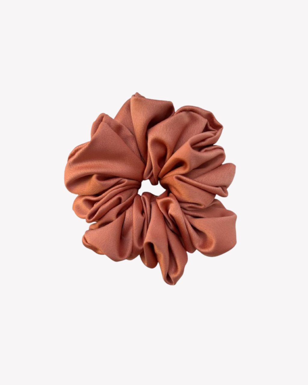 Medium Coral Satin Scrunchie