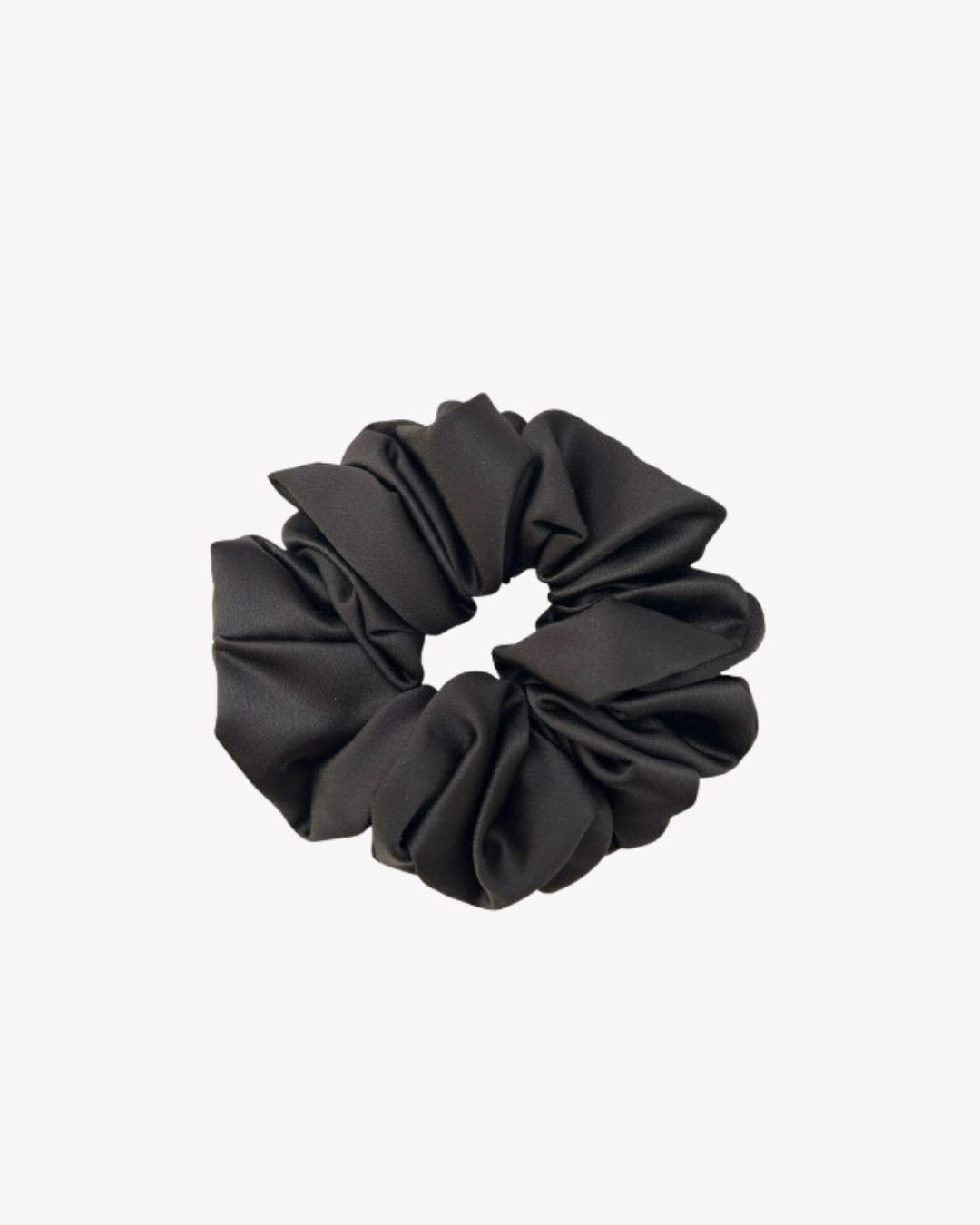 Medium Black Satin Scrunchie