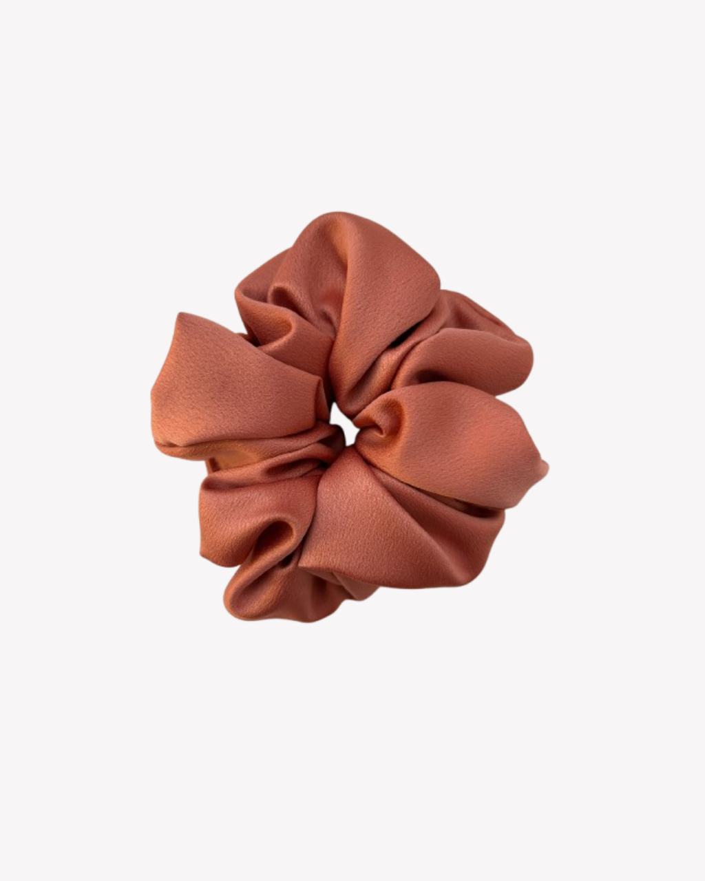 Small Coral Satin Scrunchie
