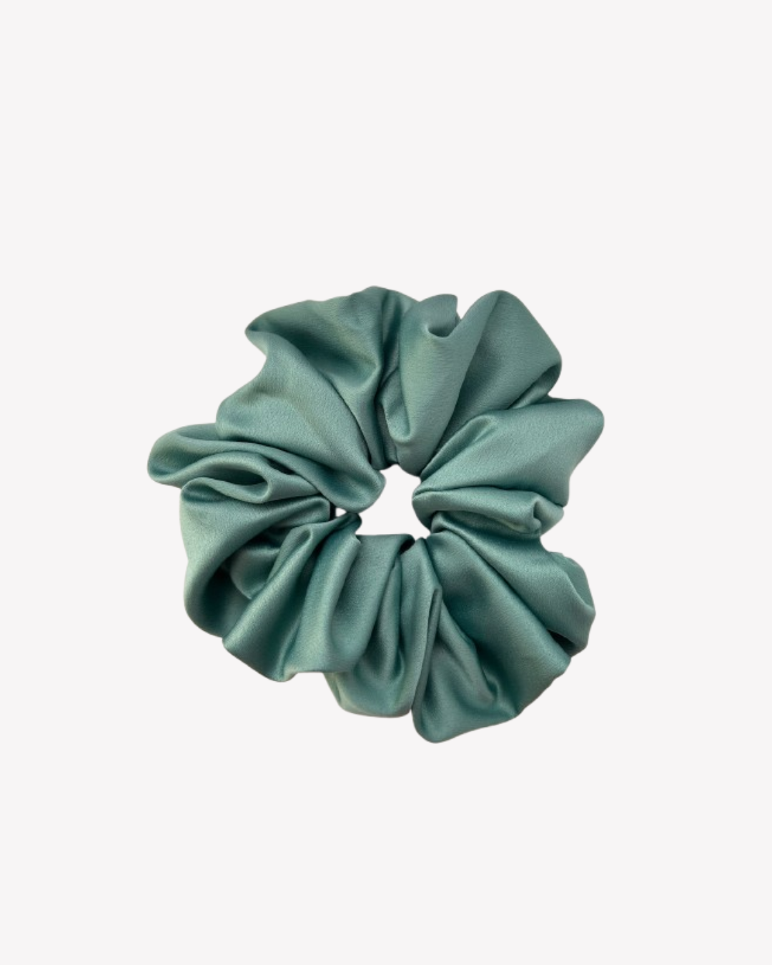 Small Turquoise Satin Scrunchie