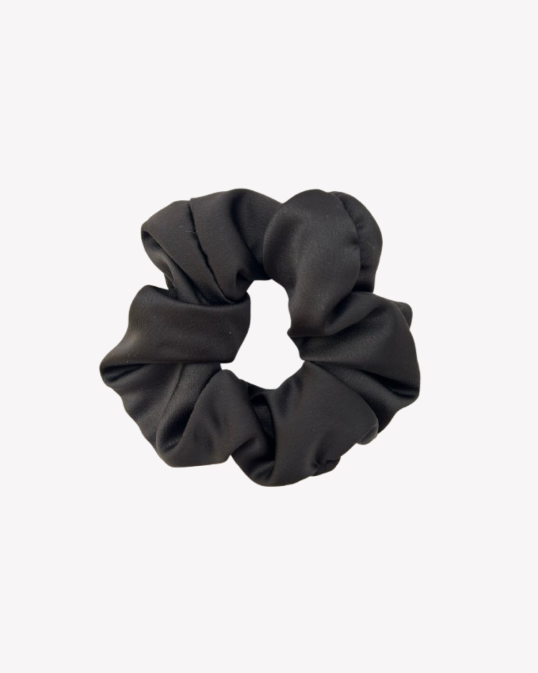 Small Black Satin Scrunchie