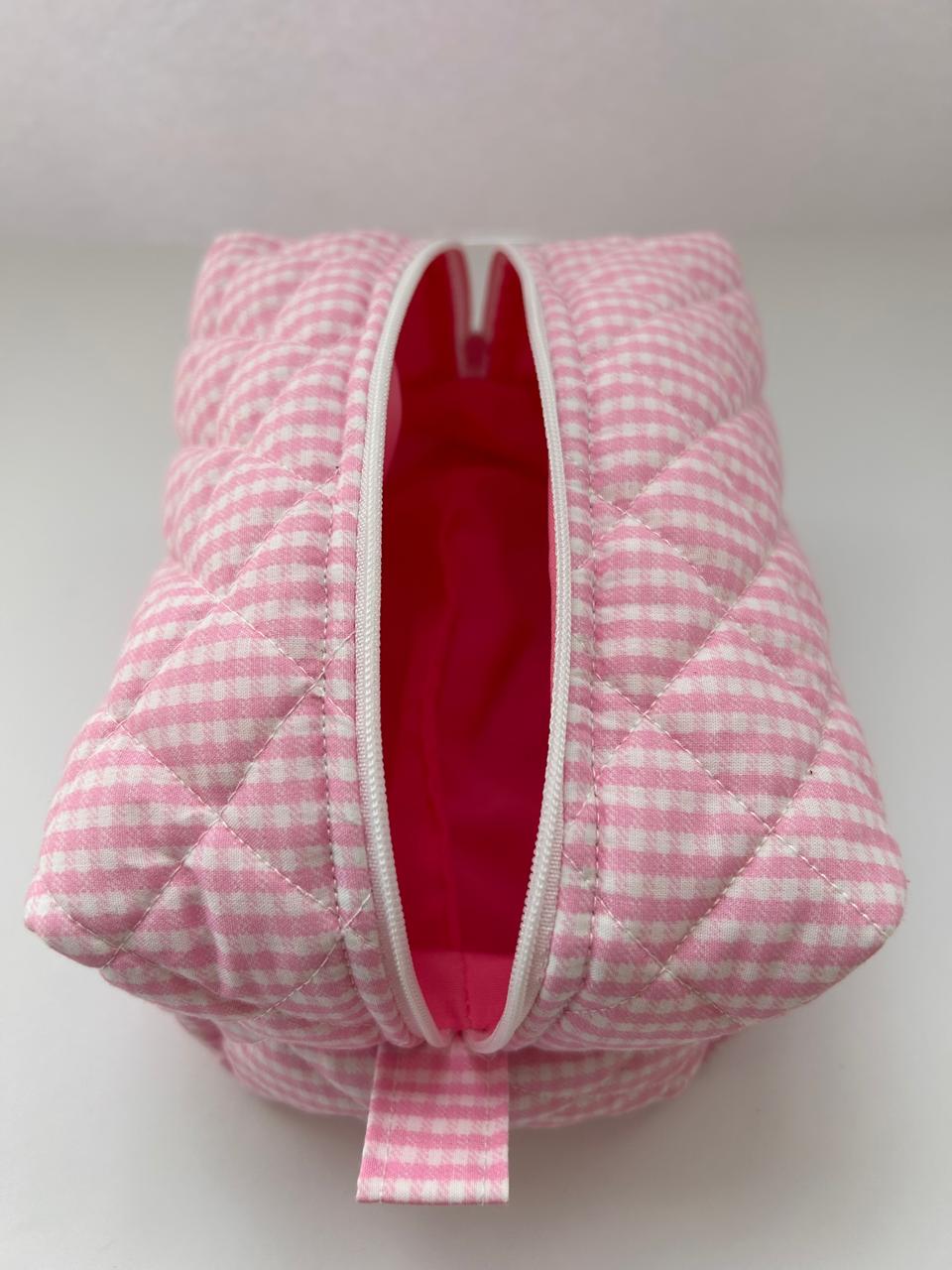 Pink Gingham Box Pouch