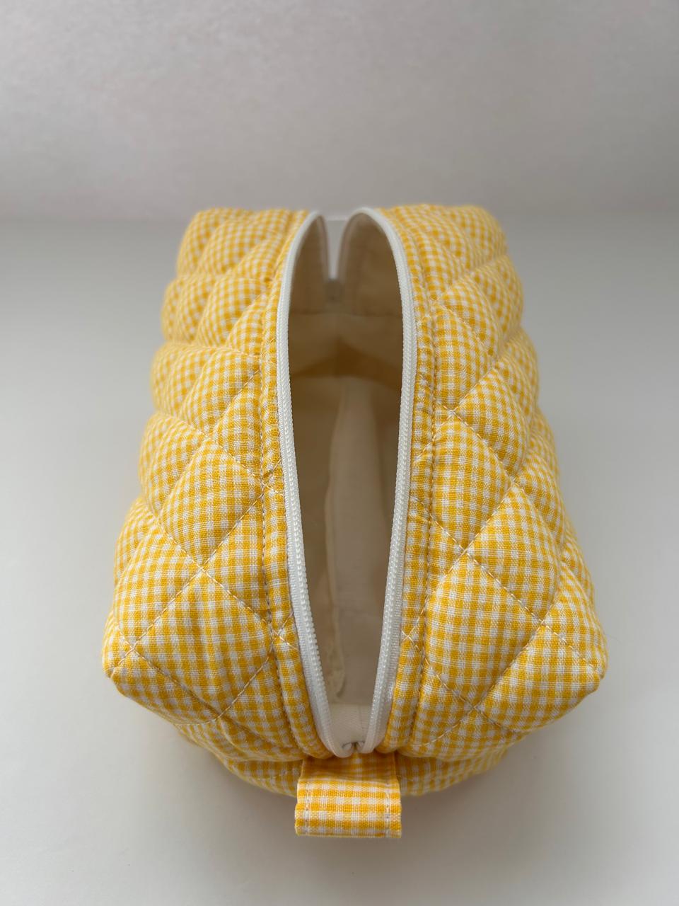 Yellow Checkered Box Pouch