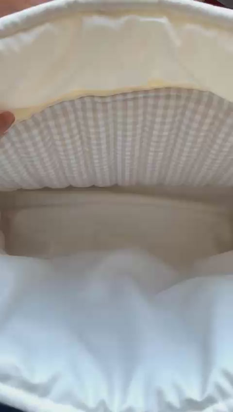 Beige Gingham Tote Bag